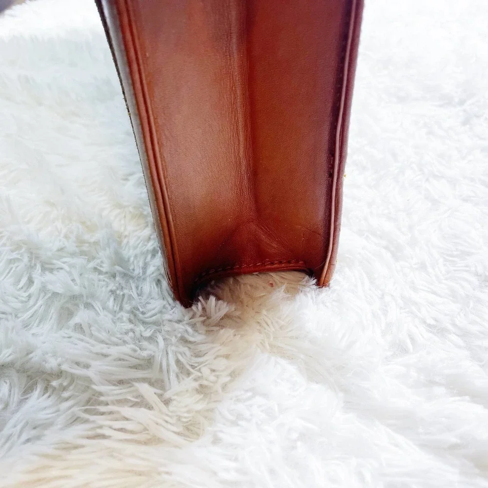 Aries VTG Leather Sueded Suitcase with Amber Handles